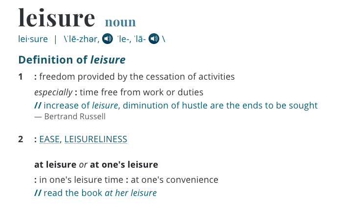 increased leisure time definition